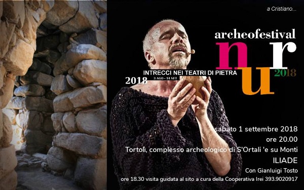NurArcheoFestival, lo spettacolo Iliade in scena il 1 settembre nel complesso archeologico S'Ortali e su Monti