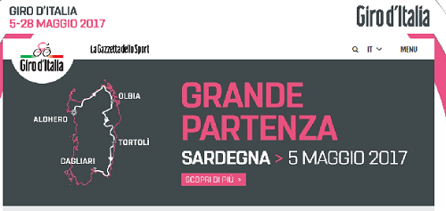 Il Giro d'Italia 2017 parte dalla Sardegna, fra le tappe anche Tortol